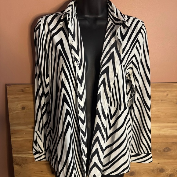 EUC- V-Striped Blouse - Picture 3 of 5